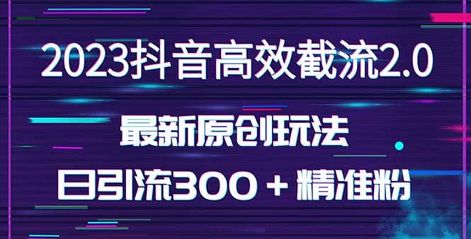 日引300＋创业粉，独家抖音高效截流2.0玩法（价值1280）去创吧-网创项目资源站-副业项目-创业项目-搞钱项目黑蛋搞钱