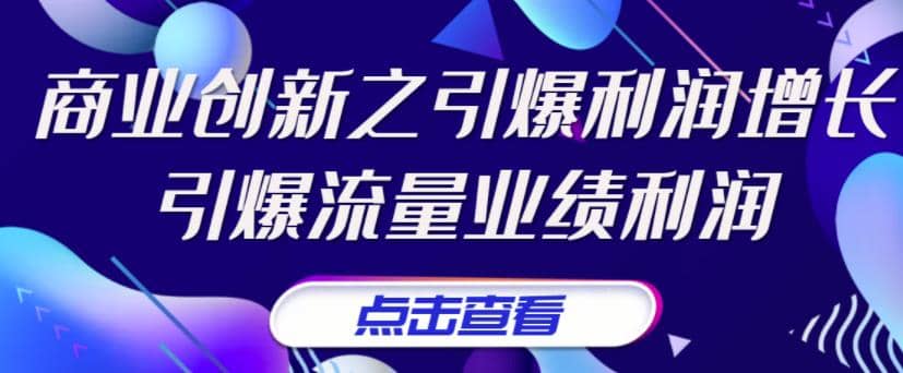 《商业创新之引爆利润增长》引爆流量业绩利润去创吧-网创项目资源站-副业项目-创业项目-搞钱项目黑蛋搞钱