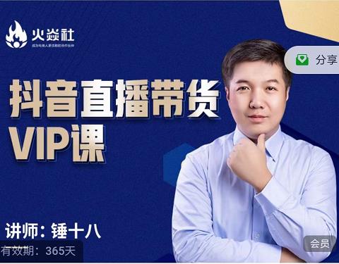 锤十八-抖音直播带货VIP课，专注直播带货有效盈利模式去创吧-网创项目资源站-副业项目-创业项目-搞钱项目黑蛋搞钱