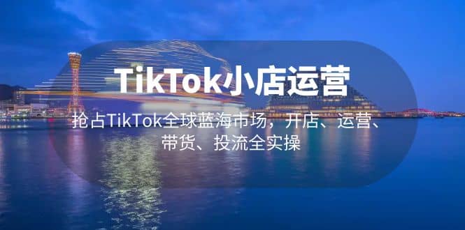 TikTok小店运营 抢占TikTok全球蓝海市场，开店、运营、带货、投流全实操去创吧-网创项目资源站-副业项目-创业项目-搞钱项目黑蛋搞钱