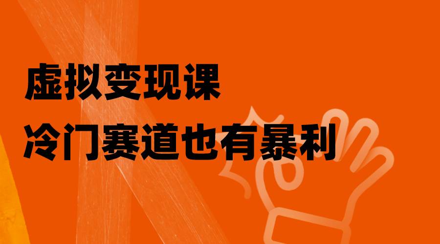虚拟变现课，冷门赛道也有暴利，手把手教你玩转冷门私域去创吧-网创项目资源站-副业项目-创业项目-搞钱项目黑蛋搞钱
