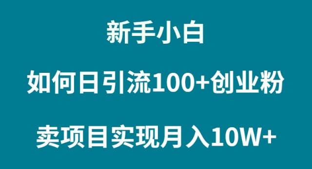 新手小白如何通过卖项目实现月入10W+去创吧-网创项目资源站-副业项目-创业项目-搞钱项目黑蛋搞钱