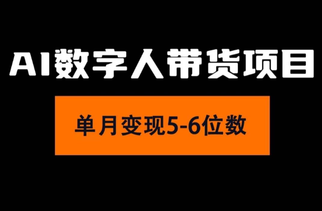 2024年Ai数字人带货，小白就可以轻松上手，真正实现月入过万的项目去创吧-网创项目资源站-副业项目-创业项目-搞钱项目黑蛋搞钱