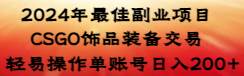 2024年最佳副业项目 CSGO饰品装备交易 轻易操作单账号日入200+去创吧-网创项目资源站-副业项目-创业项目-搞钱项目黑蛋搞钱