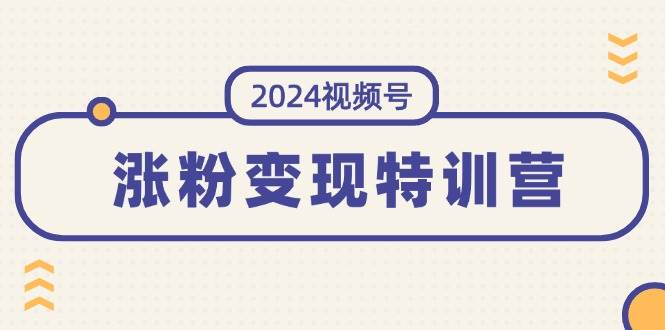 2024视频号-涨粉变现特训营：一站式打造稳定视频号涨粉变现模式（10节）去创吧-网创项目资源站-副业项目-创业项目-搞钱项目黑蛋搞钱
