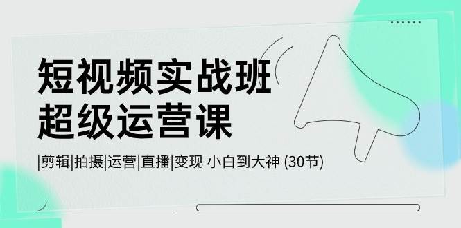 短视频实战班-超级运营课，|剪辑|拍摄|运营|直播|变现 小白到大神 (30节)去创吧-网创项目资源站-副业项目-创业项目-搞钱项目黑蛋搞钱