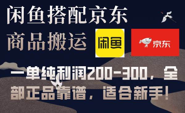 闲鱼搭配京东备份库搬运，一单纯利润200-300，全部正品靠谱，适合新手！去创吧-网创项目资源站-副业项目-创业项目-搞钱项目黑蛋搞钱