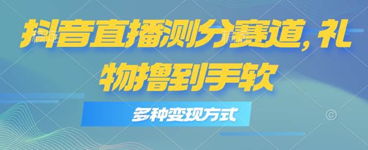 抖音直播测分赛道，多种变现方式，轻松日入1000+去创吧-网创项目资源站-副业项目-创业项目-搞钱项目黑蛋搞钱
