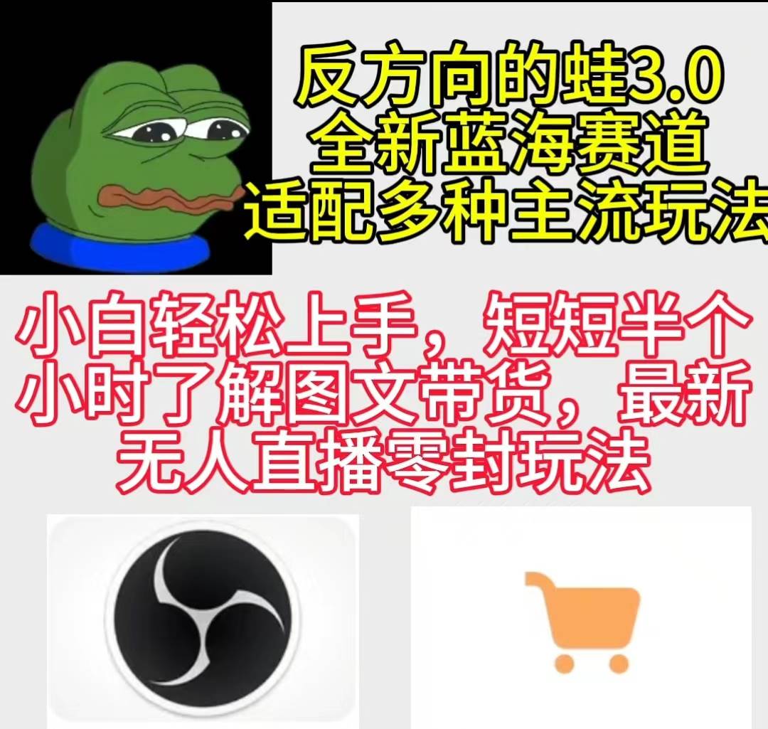 反方向的蛙3.0，图文最新玩法，变现多元化，新蓝海项目，小白轻松上手去创吧-网创项目资源站-副业项目-创业项目-搞钱项目黑蛋搞钱