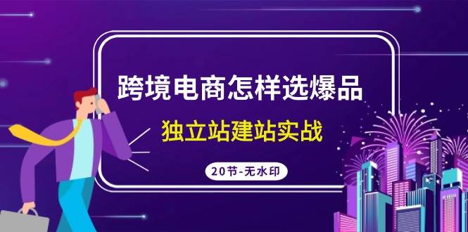 跨境电商怎样选爆品，独立站建站实战（20节高清无水印课）去创吧-网创项目资源站-副业项目-创业项目-搞钱项目黑蛋搞钱
