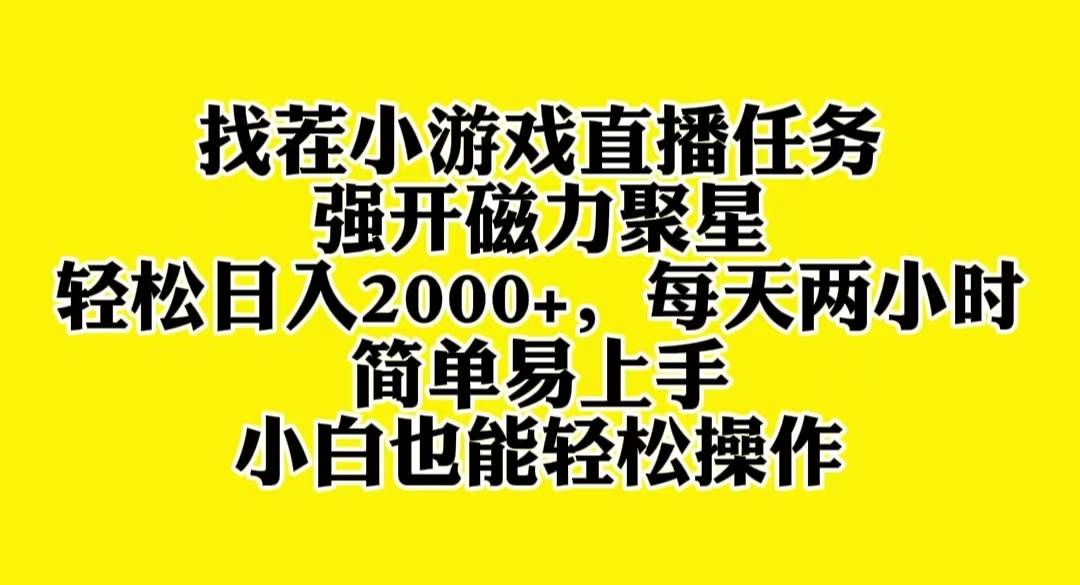 找茬小游戏直播，强开磁力聚星，轻松日入2000+，小白也能轻松上手去创吧-网创项目资源站-副业项目-创业项目-搞钱项目黑蛋搞钱