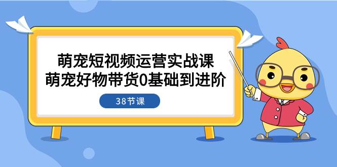 萌宠·短视频运营实战课：萌宠好物带货0基础到进阶（38节课）去创吧-网创项目资源站-副业项目-创业项目-搞钱项目黑蛋搞钱