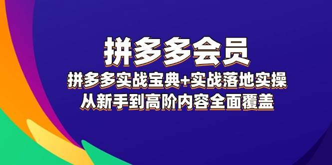 拼多多 会员，拼多多实战宝典+实战落地实操，从新手到高阶内容全面覆盖去创吧-网创项目资源站-副业项目-创业项目-搞钱项目黑蛋搞钱