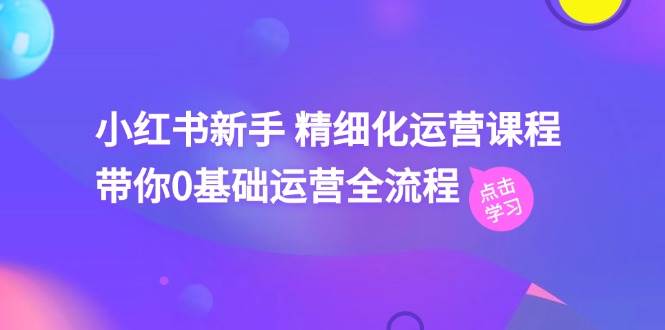 小红书新手 精细化运营课程，带你0基础运营全流程（41节视频课）去创吧-网创项目资源站-副业项目-创业项目-搞钱项目黑蛋搞钱