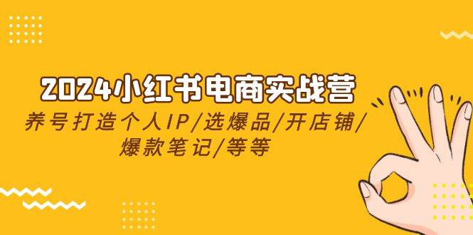 2024小红书电商实战营，养号打造IP/选爆品/开店铺/爆款笔记/等等（24节）去创吧-网创项目资源站-副业项目-创业项目-搞钱项目黑蛋搞钱
