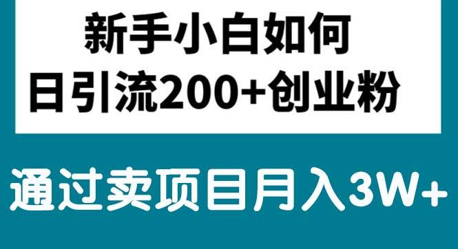 新手小白日引流200+创业粉,通过卖项目月入3W+去创吧-网创项目资源站-副业项目-创业项目-搞钱项目黑蛋搞钱