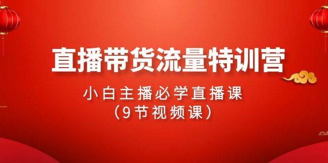 2024直播带货流量特训营，小白主播必学直播课（9节视频课）去创吧-网创项目资源站-副业项目-创业项目-搞钱项目黑蛋搞钱