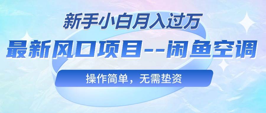 最新风口项目—闲鱼空调，新手小白月入过万，操作简单，无需垫资去创吧-网创项目资源站-副业项目-创业项目-搞钱项目黑蛋搞钱
