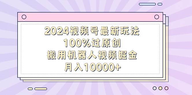 2024视频号最新玩法，100%过原创，搬用机器人视频掘金，月入10000+去创吧-网创项目资源站-副业项目-创业项目-搞钱项目黑蛋搞钱