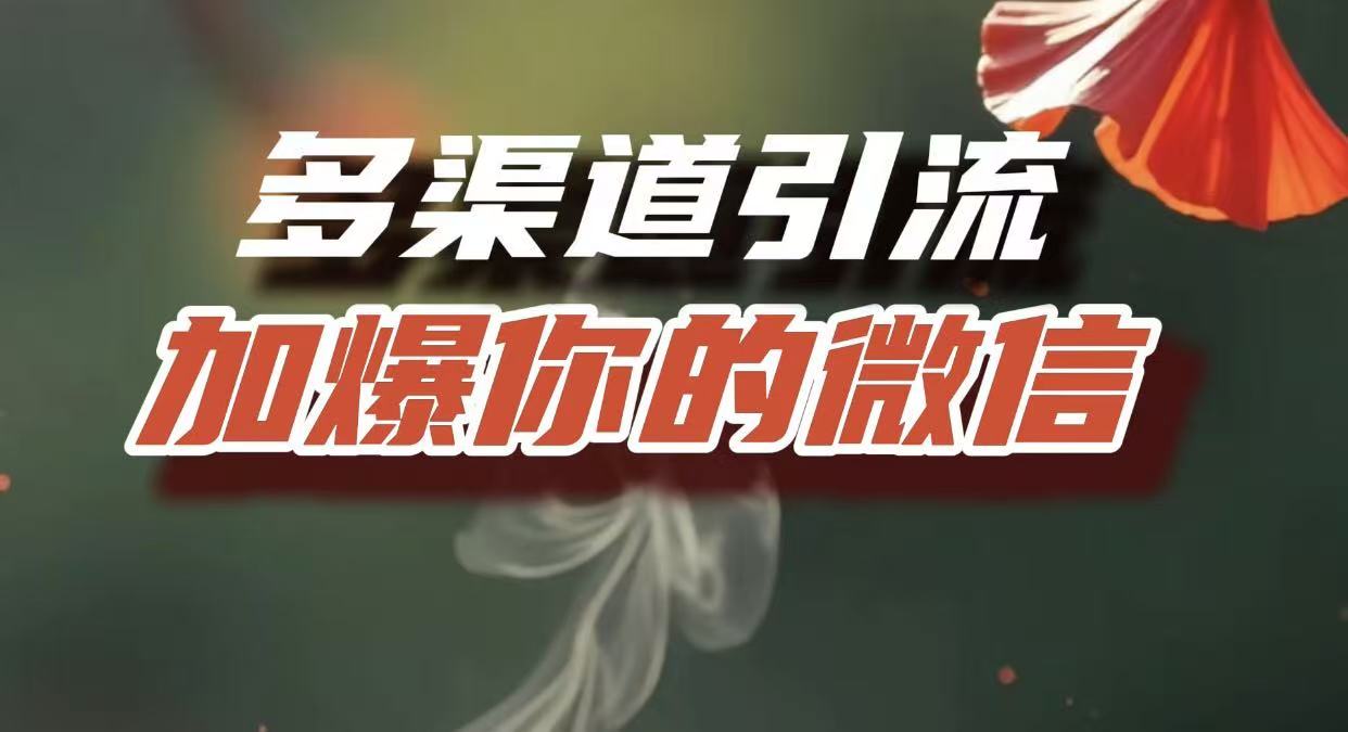 多渠道引流，加爆你的微信，把流量导入到私域，这是每一个想要在互联网赚钱的人必须掌握的底层能力去创吧-网创项目资源站-副业项目-创业项目-搞钱项目黑蛋搞钱