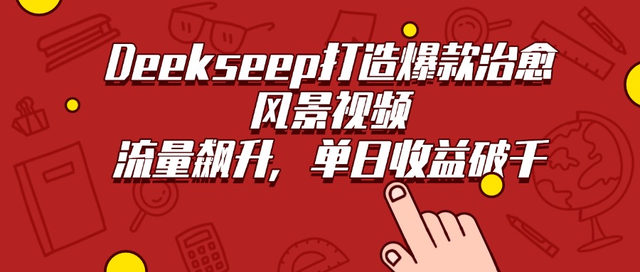 Deekseep打造爆款治愈风景视频，流量飙升，单日收益破千去创吧-网创项目资源站-副业项目-创业项目-搞钱项目黑蛋搞钱