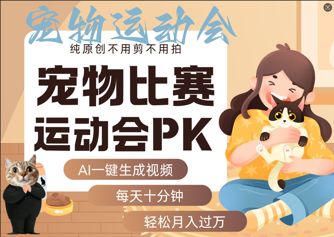 AI萌宠运动员跳水 射击  篮球  足球比赛   每天十分钟 附详细提示词文案库  代替做素材 卖提示词 卖虚拟资料  卖宠物产品 做宠物私人定制产品  带徒弟 带陪跑 卖课  创作者分成 月入5W+去创吧-网创项目资源站-副业项目-创业项目-搞钱项目黑蛋搞钱