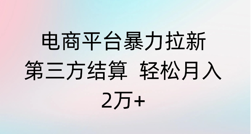 电商平台暴力拉新第三方结算 轻松月入2万+去创吧-网创项目资源站-副业项目-创业项目-搞钱项目黑蛋搞钱