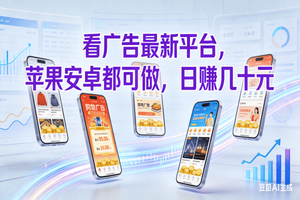 看广告最新平台，苹果安卓都可做，日赚几十元去创吧-网创项目资源站-副业项目-创业项目-搞钱项目黑蛋搞钱