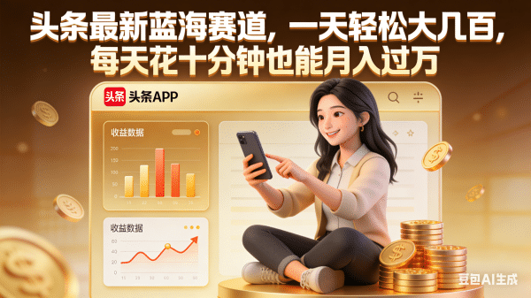 头条最新蓝海赛道，一天轻松大几百，每天花十分钟也能月入过万去创吧-网创项目资源站-副业项目-创业项目-搞钱项目黑蛋搞钱