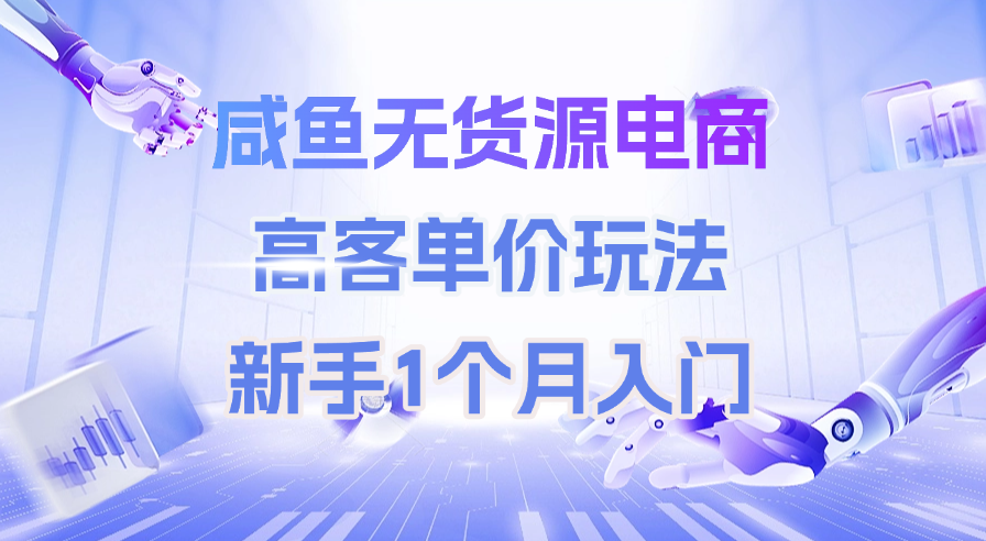 咸鱼无货源电商，高客单价玩法，新手1个月入门