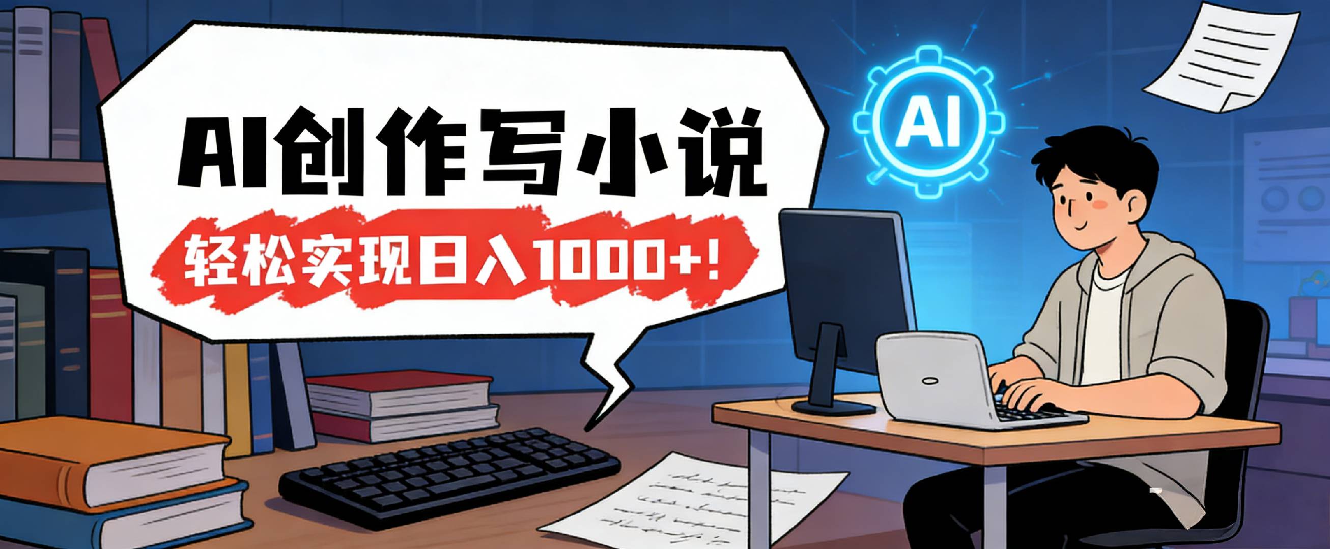 26年最新风口项目，AI工具创作写小说，轻松实现日入1000+去创吧-网创项目资源站-副业项目-创业项目-搞钱项目黑蛋搞钱