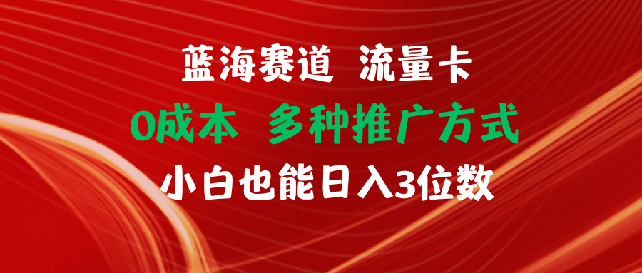 蓝海赛道流量卡0成本小白也能日入三位数