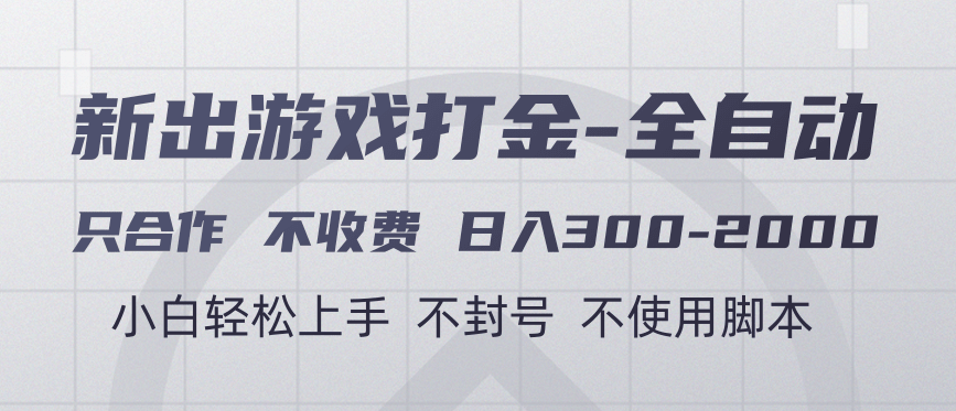 游戏打金全自动 只合作不收费 日入300-2000＋