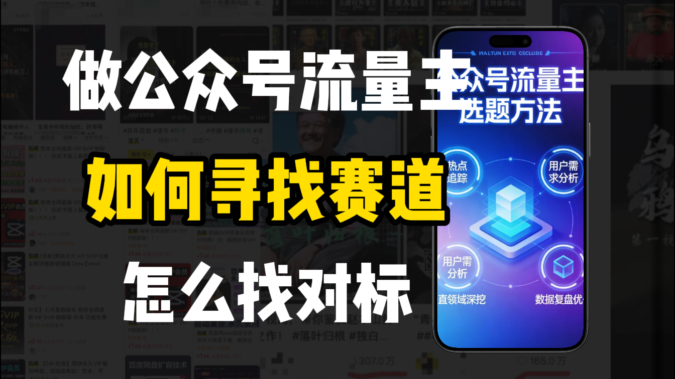 零基础做公众号流量主，如何找到适合自己的赛道去创吧-网创项目资源站-副业项目-创业项目-搞钱项目黑蛋搞钱