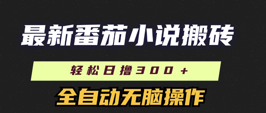 最新番茄小说搬砖,日撸300+!全自动操作,可矩阵放大!去创吧-网创项目资源站-副业项目-创业项目-搞钱项目黑蛋搞钱