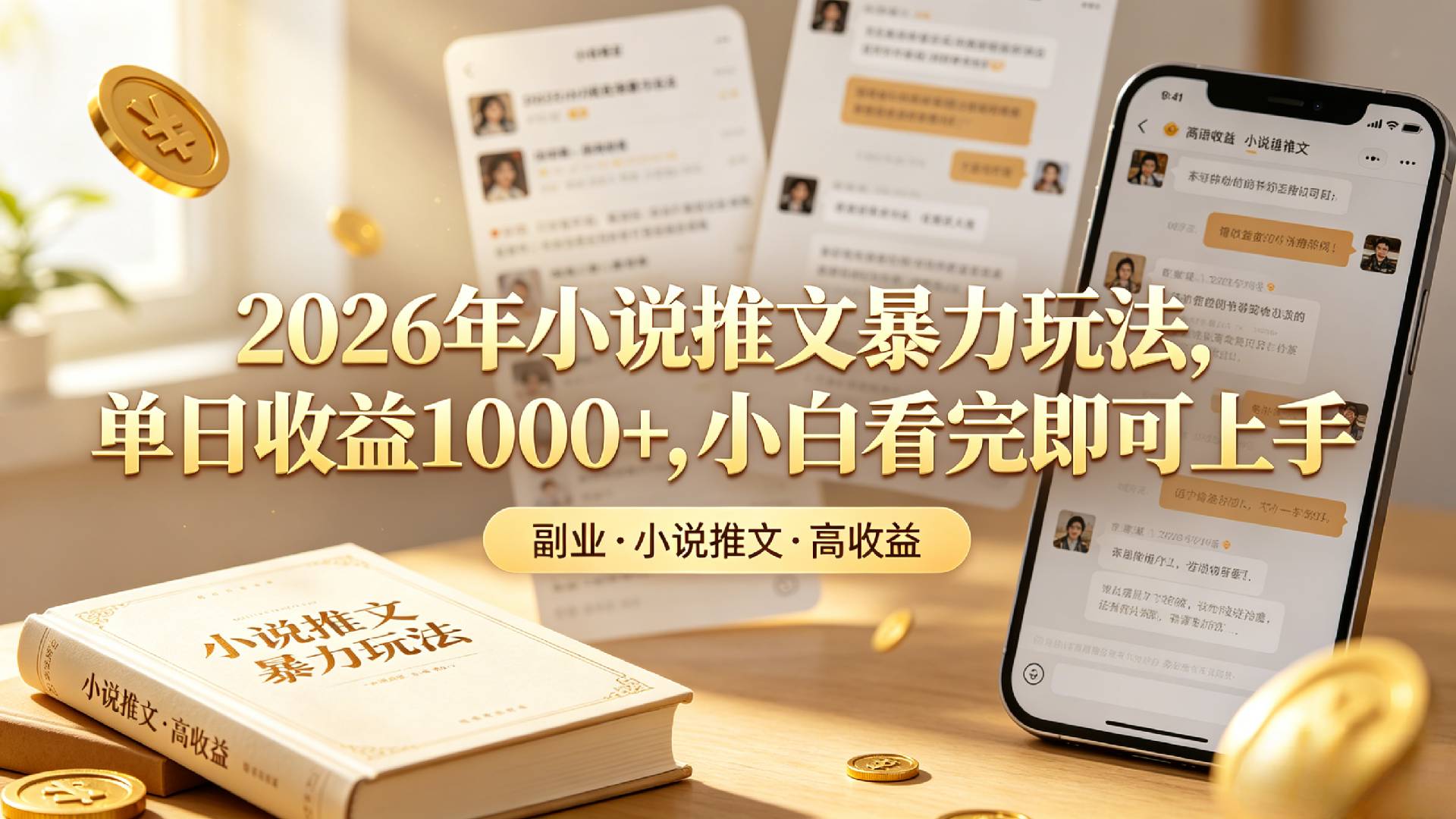 2026年小说推文暴力玩法，单日收益1000+，小白看完即可上手去创吧-网创项目资源站-副业项目-创业项目-搞钱项目黑蛋搞钱