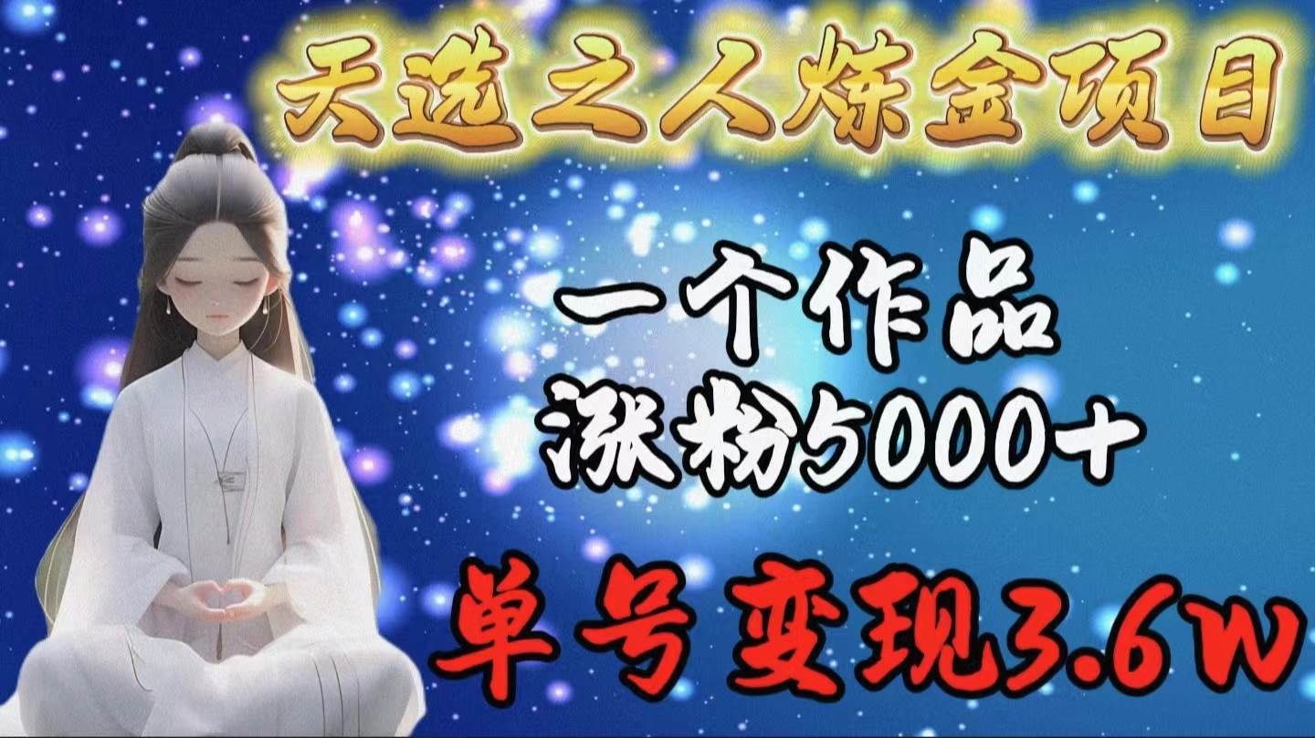 天选之人炼金项目,一个作品涨粉5000+,单号变现3.6w去创吧-网创项目资源站-副业项目-创业项目-搞钱项目黑蛋搞钱
