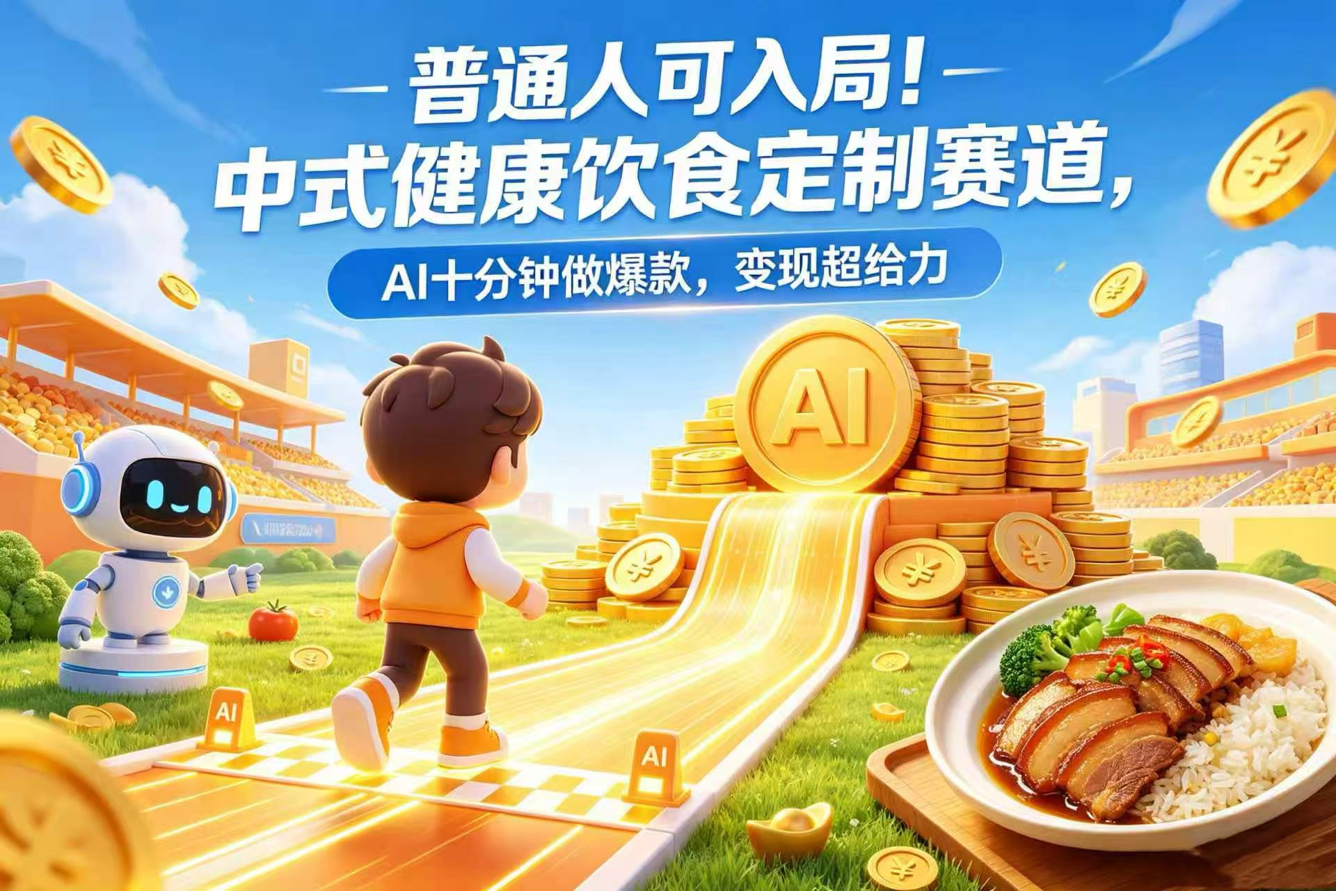 普通人可入局！中式健康饮食定制赛道，AI 十分钟做爆款，变现超给力去创吧-网创项目资源站-副业项目-创业项目-搞钱项目黑蛋搞钱