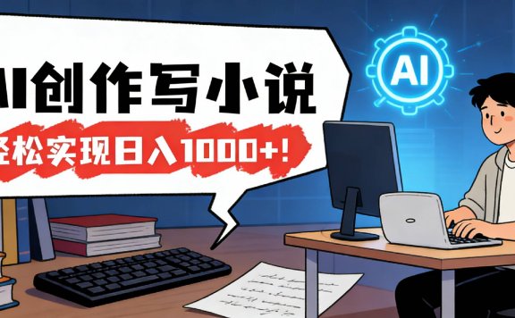 26年最新风口项目，AI工具创作写小说，轻松实现日入1000+