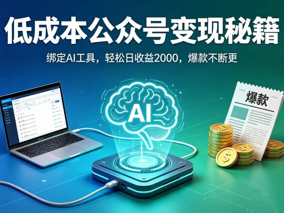 低成本公众号变现秘籍:绑定 AI 工具,轻松日收益 2000,爆款不断更